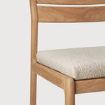 Jack outdoor dining chair - teak - Natural fabric White Cliff Studio Outdoor Dining Chair