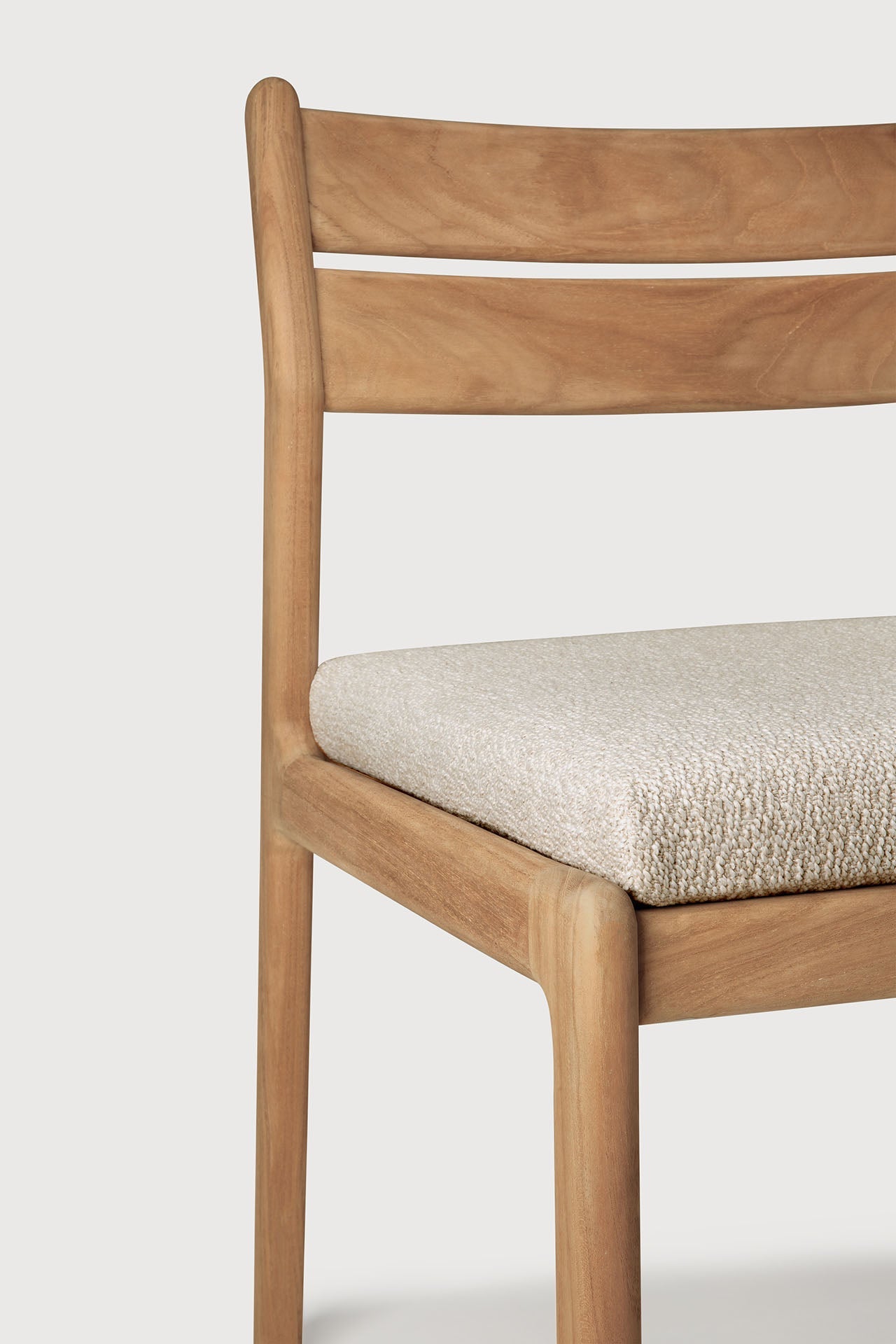 Jack outdoor dining chair - teak - Natural fabric White Cliff Studio Outdoor Dining Chair