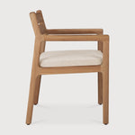 Jack outdoor dining chair - teak - Natural fabric - with arms White Cliff Studio Outdoor Dining Chair