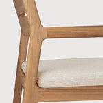 Jack outdoor dining chair - teak - Natural fabric - with arms White Cliff Studio Outdoor Dining Chair