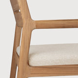 Jack outdoor dining chair - teak - Natural fabric - with arms White Cliff Studio Outdoor Dining Chair
