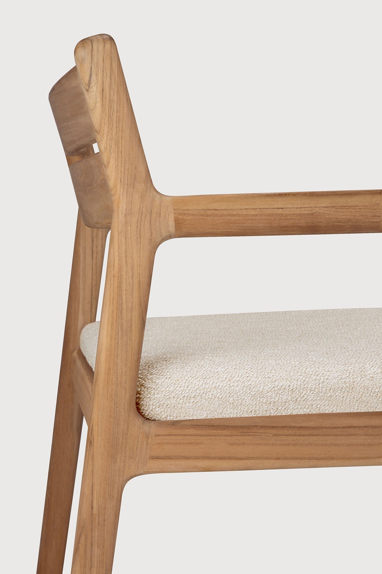 Jack outdoor dining chair - teak - Natural fabric - with arms White Cliff Studio Outdoor Dining Chair