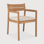 Jack outdoor dining chair - teak - Natural fabric - with arms White Cliff Studio Outdoor Dining Chair