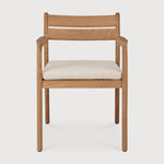 Jack outdoor dining chair - teak - Natural fabric - with arms White Cliff Studio Outdoor Dining Chair