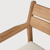 Jack outdoor dining chair - teak - Natural fabric - with arms White Cliff Studio Outdoor Dining Chair