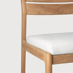 Jack outdoor dining chair - teak - Off White fabric White Cliff Studio Outdoor Dining Chair