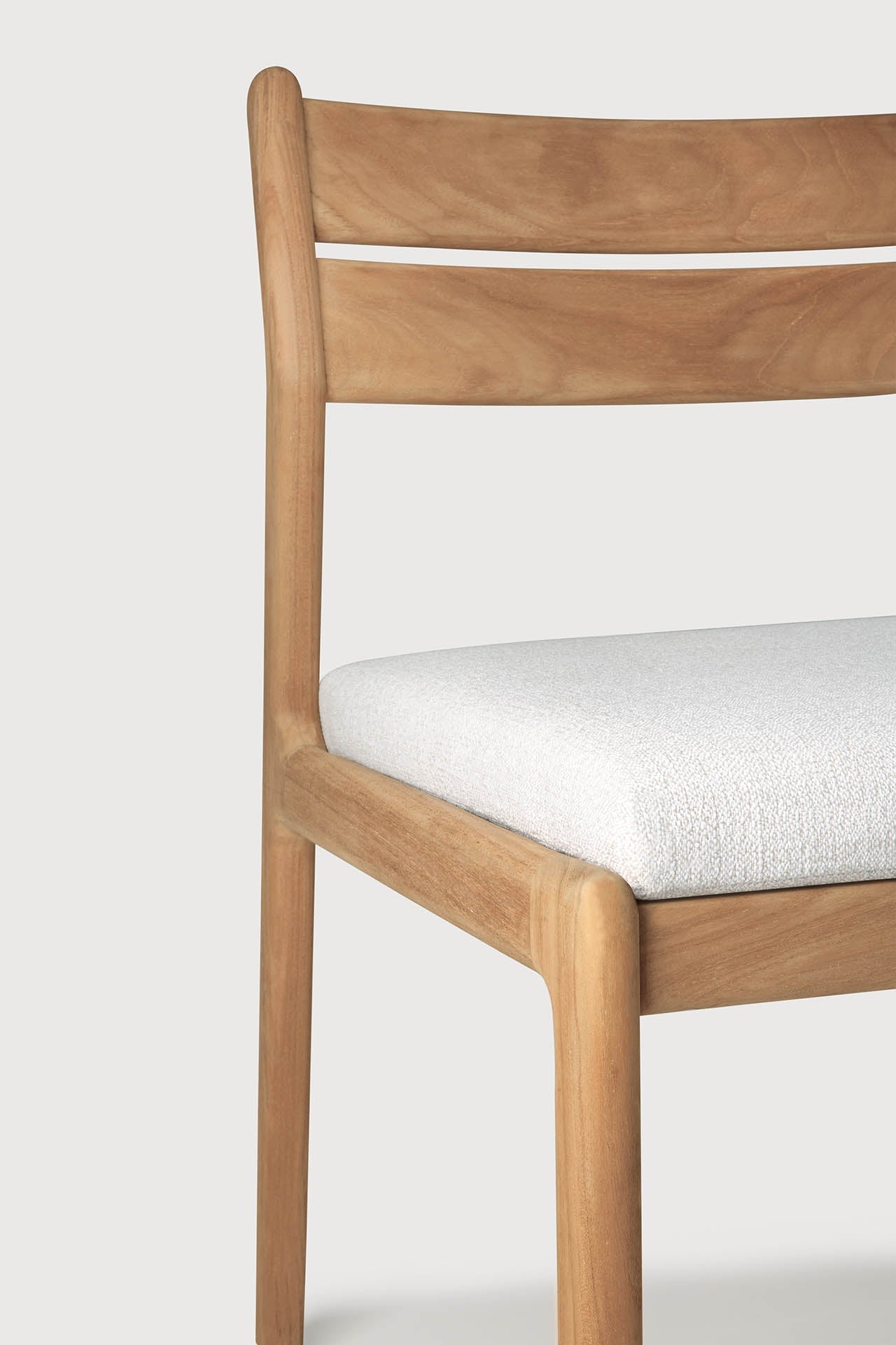 Jack outdoor dining chair - teak - Off White fabric White Cliff Studio Outdoor Dining Chair