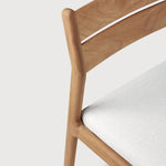 Jack outdoor dining chair - teak - Off White fabric White Cliff Studio Outdoor Dining Chair