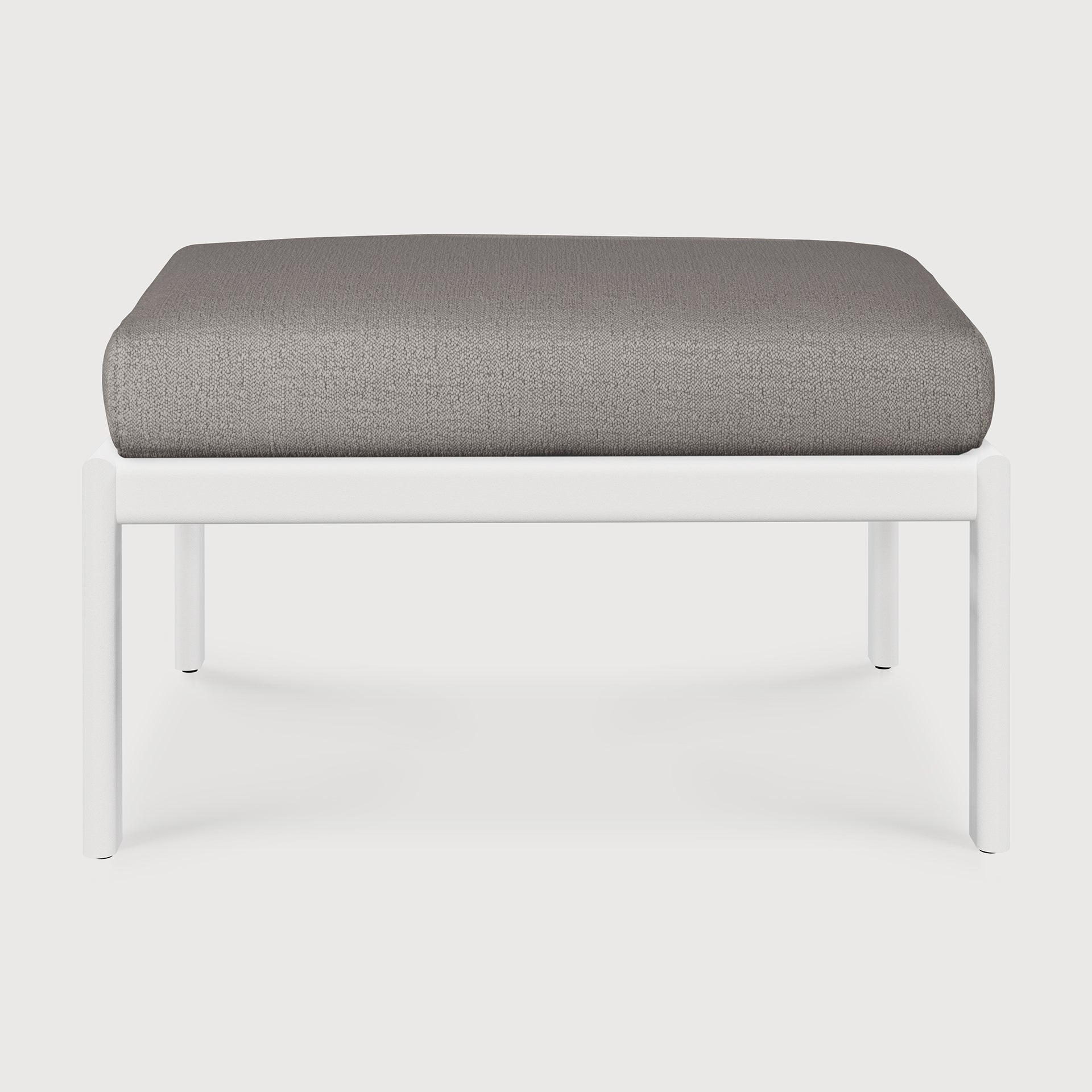 Jack outdoor footstool - aluminium - white - Mocha fabric White Cliff Studio Outdoor Ottoman