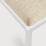 Jack outdoor footstool - aluminium - white - Natural fabric White Cliff Studio Outdoor Ottoman