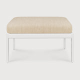 Jack outdoor footstool - aluminium - white - Natural fabric White Cliff Studio Outdoor Ottoman