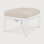 Jack outdoor footstool - aluminium - white - Natural fabric White Cliff Studio Outdoor Ottoman
