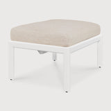 Jack outdoor footstool - aluminium - white - Natural fabric White Cliff Studio Outdoor Ottoman