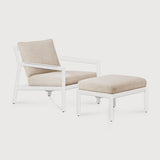 Jack outdoor footstool - aluminium - white - Natural fabric White Cliff Studio Outdoor Ottoman