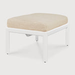 Jack outdoor footstool - aluminium - white - Natural fabric White Cliff Studio Outdoor Ottoman