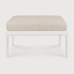 Jack outdoor footstool - aluminium - white - Natural fabric White Cliff Studio Outdoor Ottoman