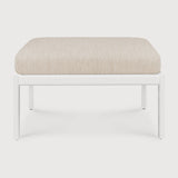 Jack outdoor footstool - aluminium - white - Natural fabric White Cliff Studio Outdoor Ottoman