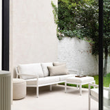 Jack outdoor footstool - aluminium - white - Off White fabric White Cliff Studio Outdoor Ottoman