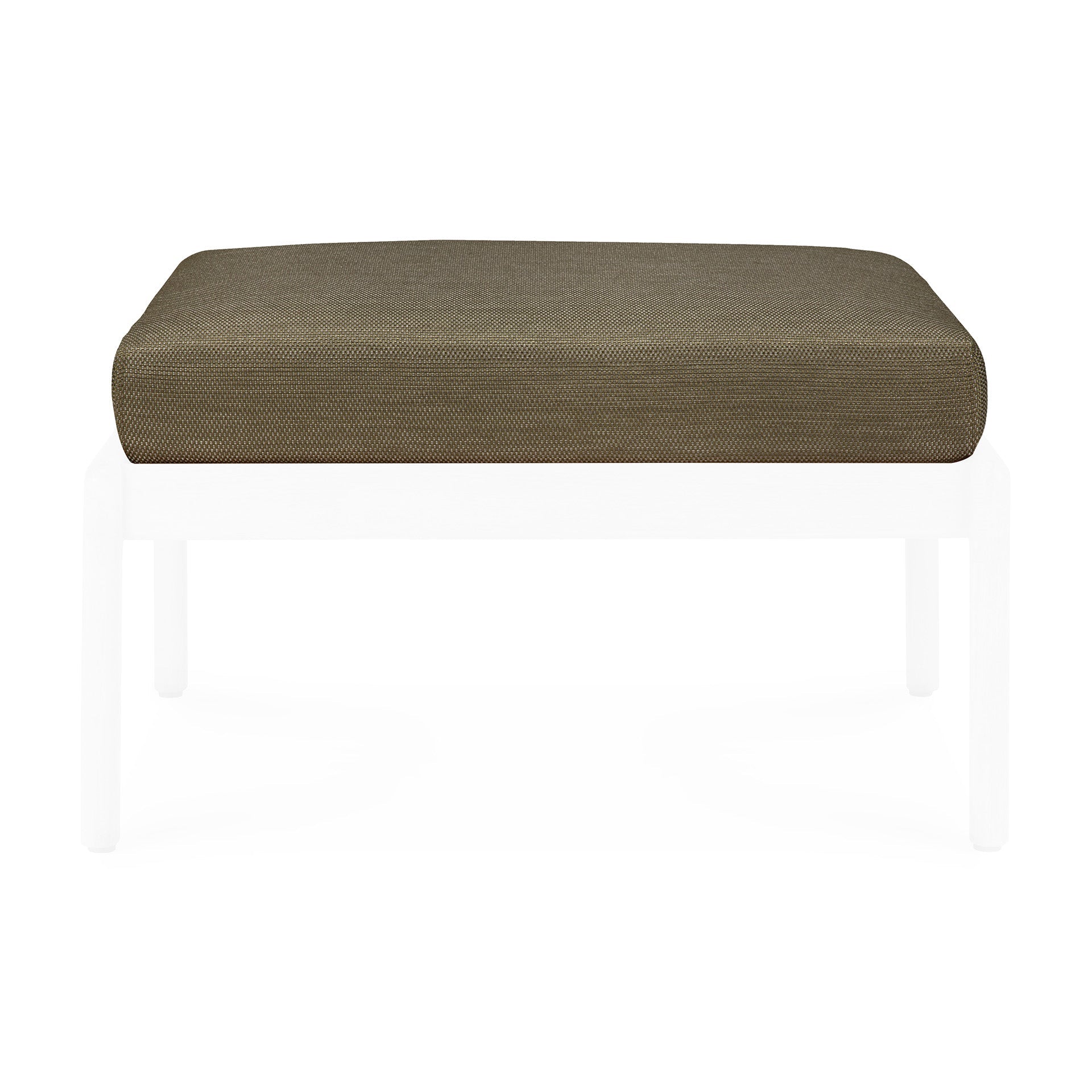 Jack outdoor footstool cushion - Green fabric White Cliff Studio Outdoor Ottoman