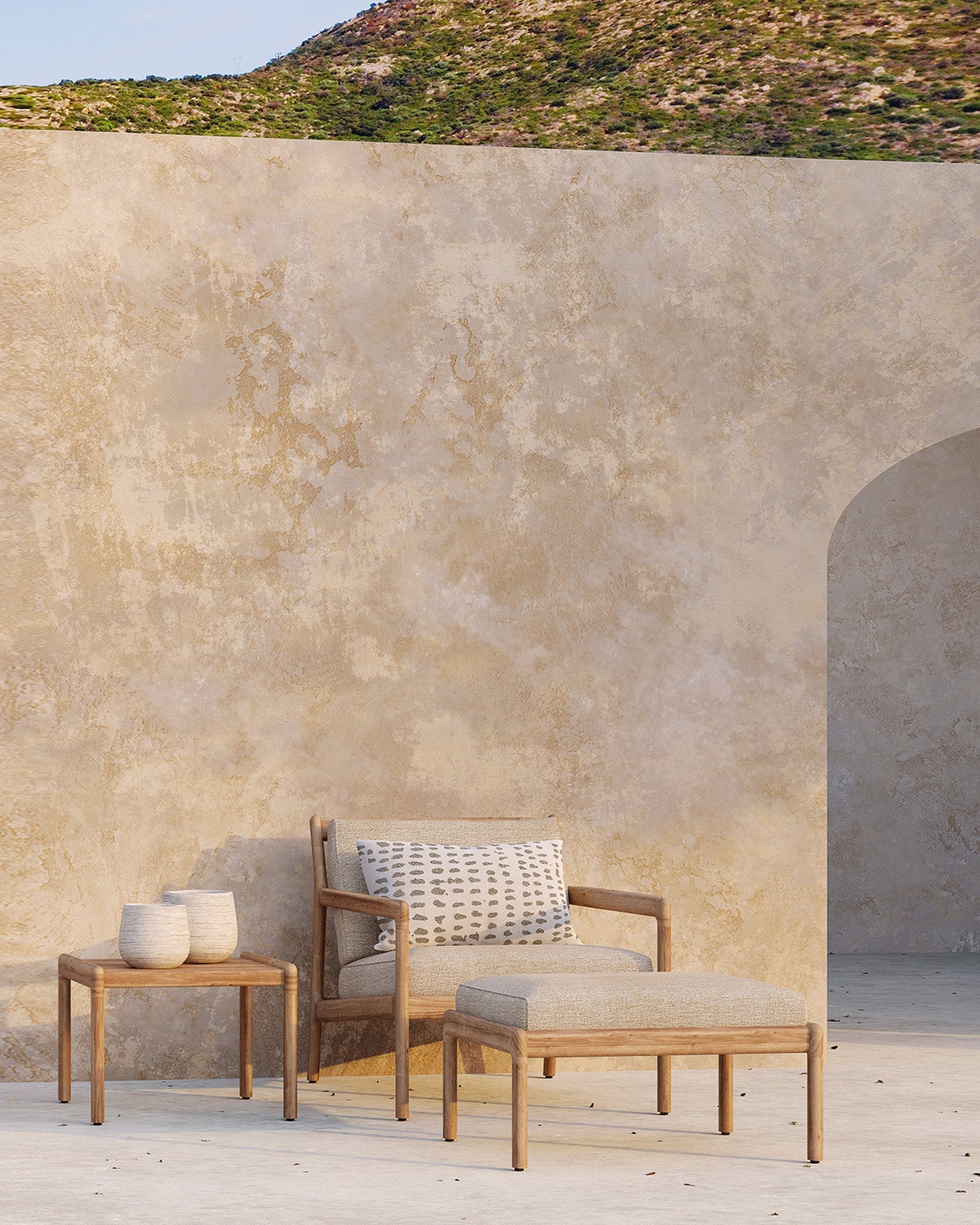 Jack Outdoor Footstool White Cliff Studio Outdoor Ottomans