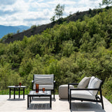 Jack outdoor footstool - teak - Natural fabric White Cliff Studio Outdoor Ottoman