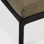 Jack outdoor footstool - varnished teak - black - Green fabric White Cliff Studio Outdoor Ottoman