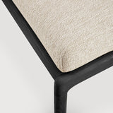 Jack outdoor footstool - varnished teak - black - Natural fabric White Cliff Studio Outdoor Ottoman