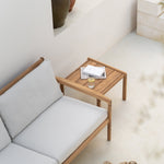 Jack outdoor side table - teak - square White Cliff Studio Outdoor Side Table
