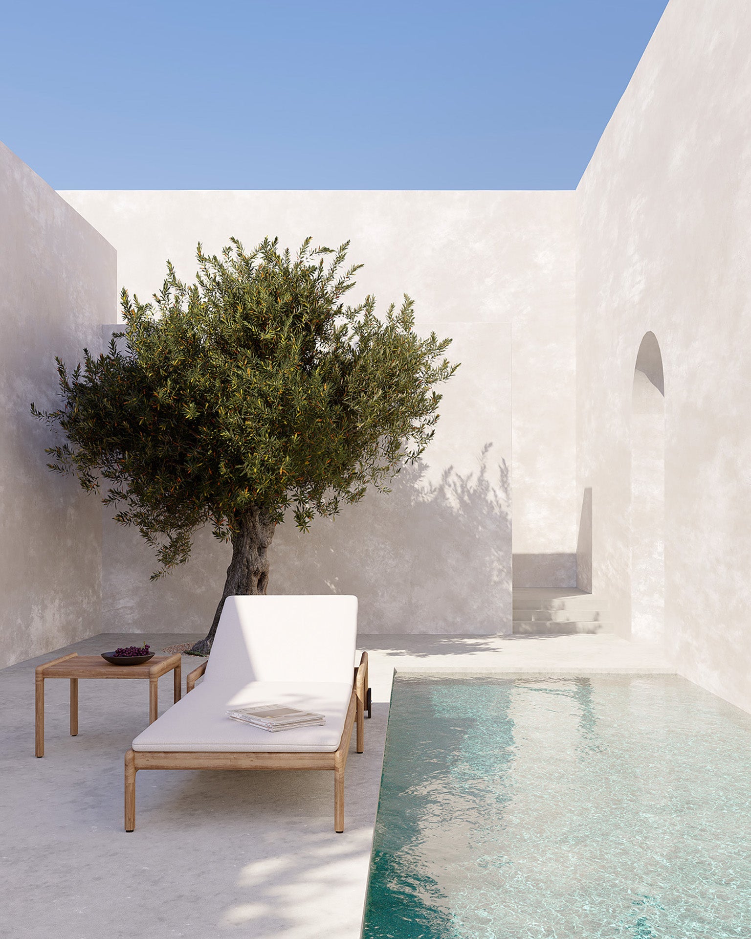 Jack outdoor side table - teak - square White Cliff Studio Outdoor Side Table