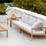 Jack outdoor side table - teak - square White Cliff Studio Outdoor Side Table