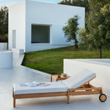 Jack outdoor side table - teak - square White Cliff Studio Outdoor Side Table