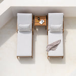 Jack outdoor side table - teak - square White Cliff Studio Outdoor Side Table