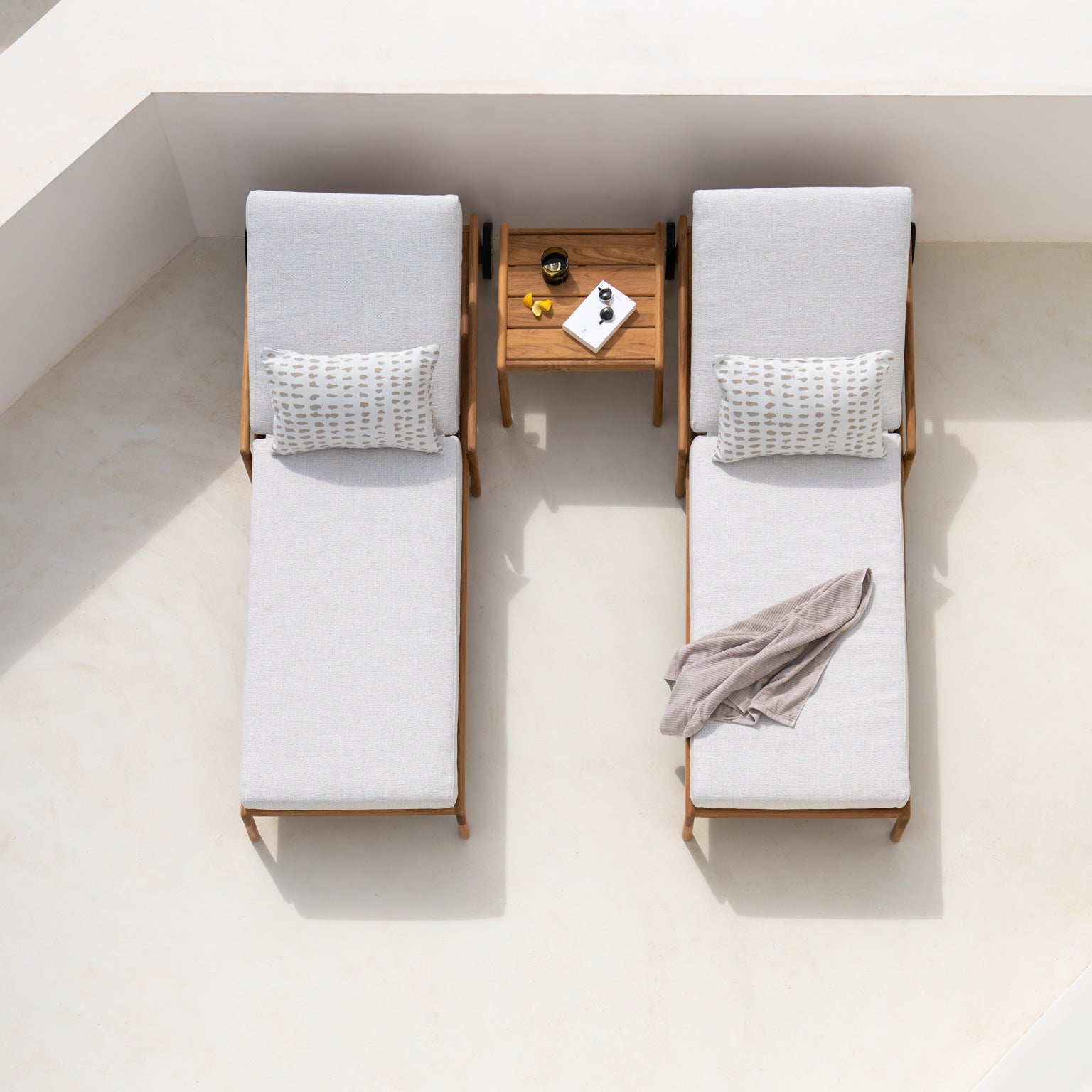 Jack outdoor side table - teak - square White Cliff Studio Outdoor Side Table