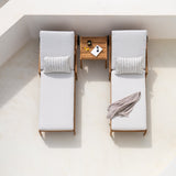 Jack outdoor side table - teak - square White Cliff Studio Outdoor Side Table