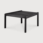 Jack outdoor side table - varnished teak - black - square White Cliff Studio Outdoor Side Table