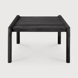 Jack outdoor side table - varnished teak - black - square White Cliff Studio Outdoor Side Table