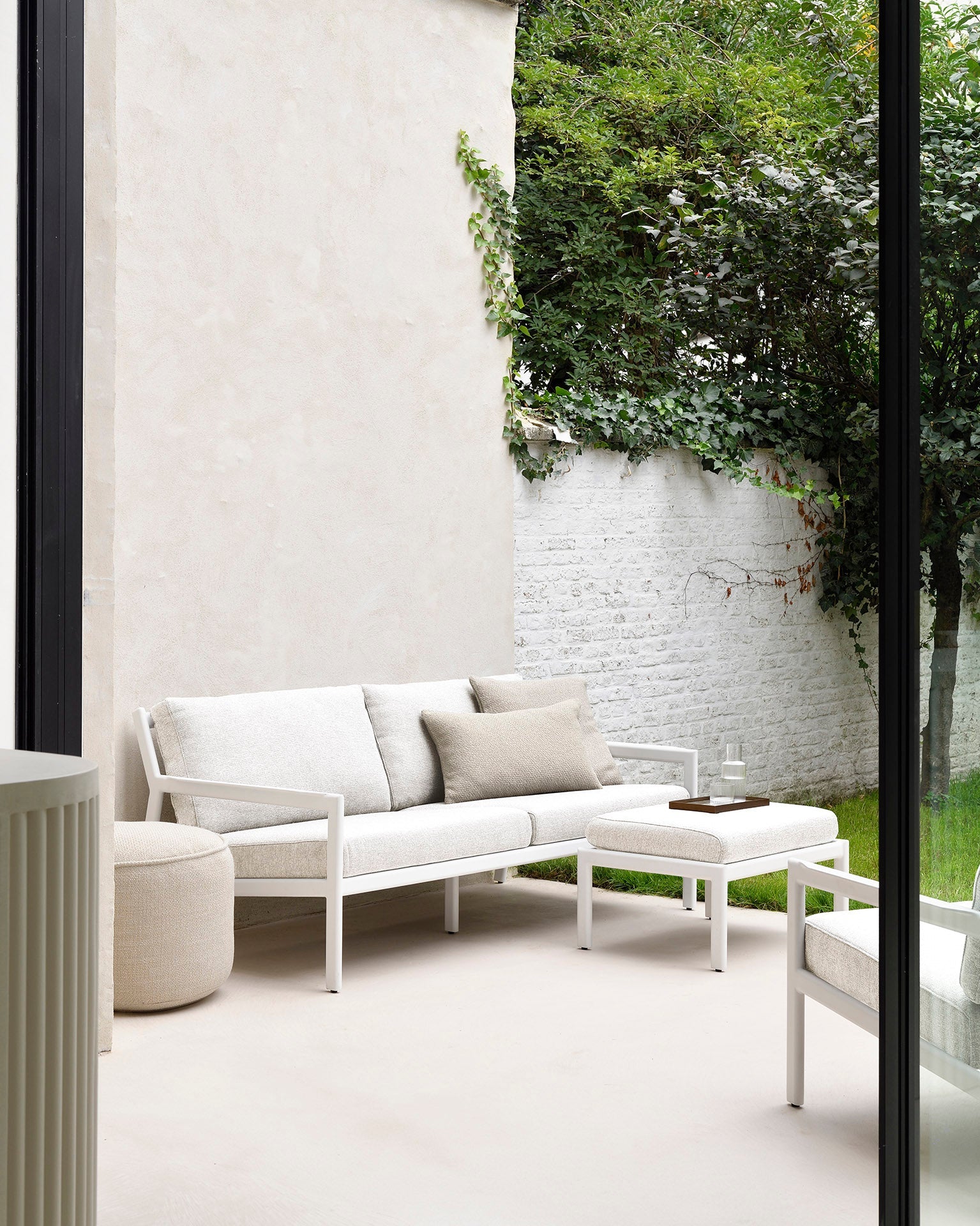 Jack outdoor sofa - aluminium - white - Off White fabric - 2+ seater White Cliff Studio Outdoor Sofa