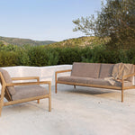 Jack outdoor sofa - teak - Mocha fabric - 2+ seater White Cliff Studio Outdoor Sofa