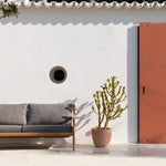 Jack outdoor sofa - teak - Mocha fabric - 2+ seater White Cliff Studio Outdoor Sofa