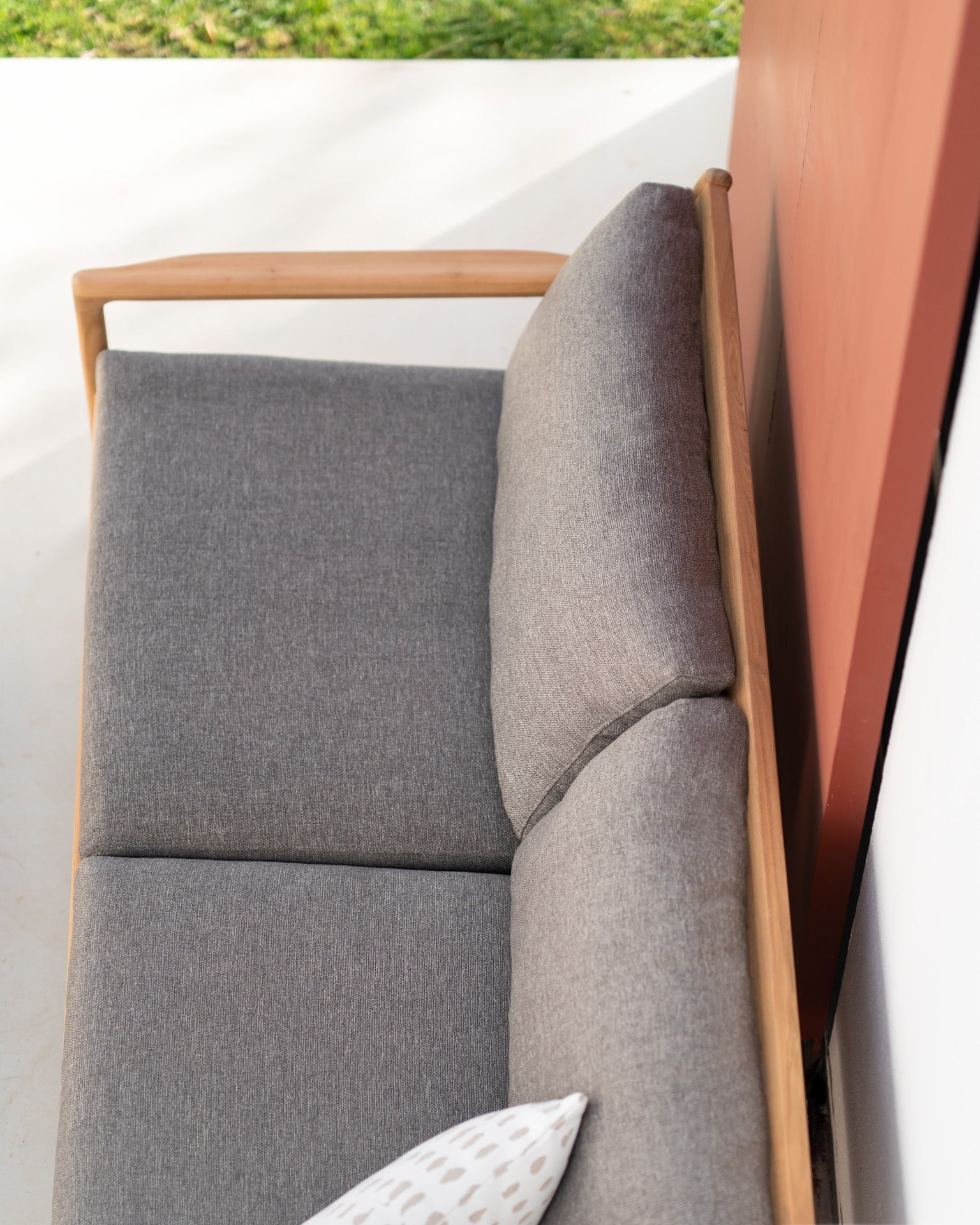 Jack outdoor sofa - teak - Mocha fabric - 2+ seater White Cliff Studio Outdoor Sofa