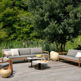 Jack outdoor sofa - teak - Mocha fabric - 3+ seater White Cliff Studio Outdoor Sofa
