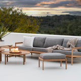 Jack outdoor sofa - teak - Mocha fabric - 3+ seater White Cliff Studio Outdoor Sofa