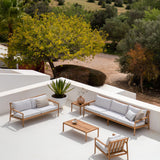 Jack outdoor sofa - teak - Off White fabric - 2+ seater White Cliff Studio Outdoor Sofa
