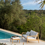 Jack outdoor sofa - teak - Off White fabric - 2+ seater White Cliff Studio Outdoor Sofa