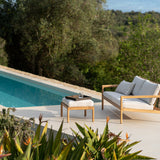 Jack outdoor sofa - teak - Off White fabric - 2+ seater White Cliff Studio Outdoor Sofa