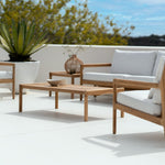 Jack outdoor sofa - teak - Off White fabric - 3+ seater White Cliff Studio Outdoor Sofa