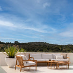 Jack outdoor sofa - teak - Off White fabric - 3+ seater White Cliff Studio Outdoor Sofa