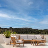 Jack outdoor sofa - teak - Off White fabric - 3+ seater White Cliff Studio Outdoor Sofa