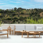 Jack outdoor sofa - teak - Off White fabric - 3+ seater White Cliff Studio Outdoor Sofa