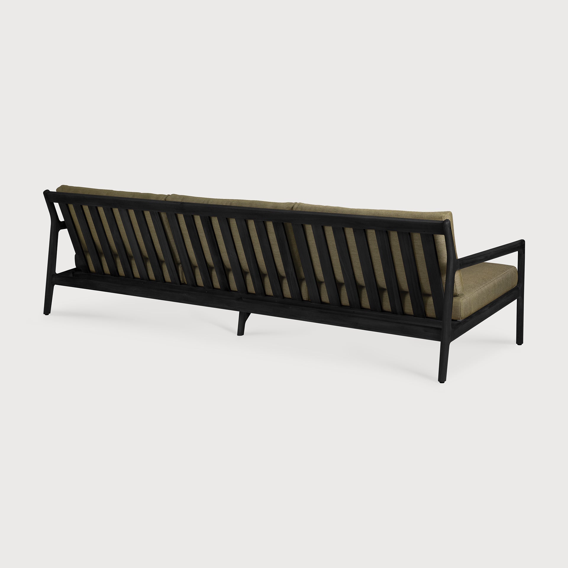 Jack outdoor sofa - varnished teak - black - Green fabric - 3+ seater White Cliff Studio Outdoor Sofa